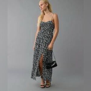 American eagle women's‎ midis slip dress ditzy floral size S tie back coquette